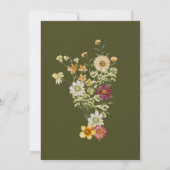 Invitation Fleur sauvage rustique Boho Sage Green Baby shower (Dos)