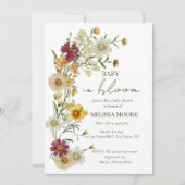Invitation Fleur sauvage rustique Boho Sage Green Baby shower (Devant)