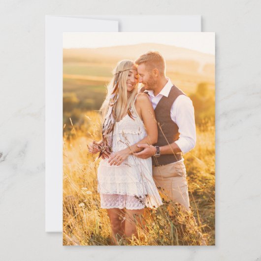 Invitation Fleur sauvage Rustique Bois Bouquet Boho Mariage p (Dos)