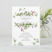 Invitation Fleur sauvage rustique Botanique Floral Photo Mari (Debout devant)