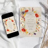 Invitation Fleur sauvage rustique Élégant Mariage floral