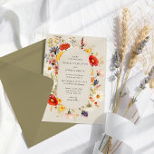 Invitation Fleur sauvage rustique Élégant Mariage floral