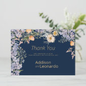 Invitation Fleur sauvage rustique fleurs Merci (Debout devant)