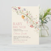 Invitation Fleur sauvage rustique Floral Baby Brunch Baby sho (Debout devant)