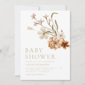 Invitation Fleur sauvage Rustique Floral Baby Girl Douche (Devant)