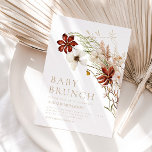 Invitation Fleur sauvage Rustique Floral Bébé Brunch<br><div class="desc">Notre invitation au brunch rustique pour bébé WILD BLOOM présente des couleurs bohémiennes époustouflantes et une combinaison simple de typographie serif et sans serif.</div>