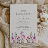 Invitation Fleur sauvage Rustique Floral Mariage d'aquarelle