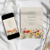 Invitation Fleur sauvage Rustique Floral Photo Réception de m