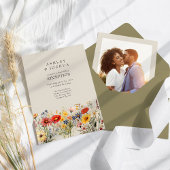 Invitation Fleur sauvage Rustique Floral Photo Réception de m