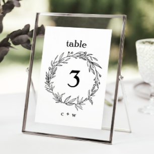 Invitation Fleur sauvage rustique Folk Wreath Mariage Numéro