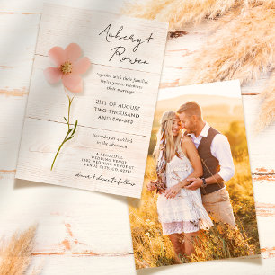 Invitation Fleur sauvage rustique habillé Boho Mariage photo