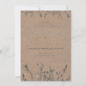 Invitation Fleur sauvage rustique Kraft Automne Floral Mariag (Devant)