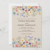 Invitation Fleur sauvage Rustique Mariage campagnard Floral Q (Devant)