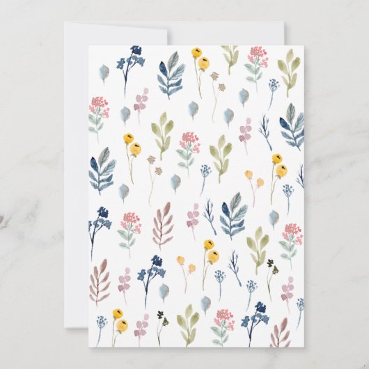 Invitation Fleur sauvage rustique Mariage de calligraphie mod (Dos)