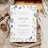 Invitation Fleur sauvage rustique Mariage de calligraphie mod