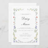 Invitation Fleur sauvage rustique mariage inspiré par Meadow (Devant / Derrière)