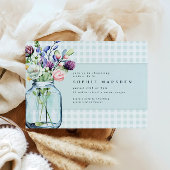 Invitation Fleur sauvage rustique Mason Jar Baby shower de pi