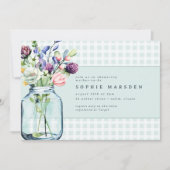 Invitation Fleur sauvage rustique Mason Jar Baby shower de pi (Devant)