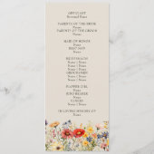 Invitation Fleur sauvage rustique Neutral Floral Wedding Prog (Dos)