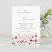 Invitation Fleur sauvage Rustique Pays Floral Jardin Mariage (Debout devant)