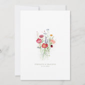 Invitation Fleur sauvage Rustique Pays Floral Jardin Mariage (Dos)
