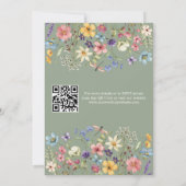 Invitation Fleur sauvage rustique Sage vert Mariage QR Code (Dos)