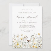 Invitation Fleur sauvage rustique tout en un Mariage (Devant)