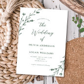 Invitation Fleur sauvage Rustique vert foncé Boho Mariage