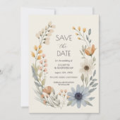 Invitation Fleur sauvage Rustique Wreath Wedding Enregistrer (Devant)