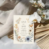 Invitation Fleur sauvage Rustique Wreath Wedding Enregistrer