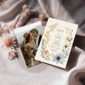 Invitation Fleur sauvage Rustique Wreath Wedding Enregistrer