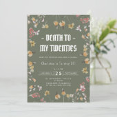 Invitation Fleur sauvage Sage Death to My Twenties 30th Birth (Debout devant)