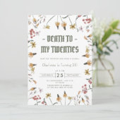 Invitation Fleur sauvage Sage Death to My Twenties 30th Birth (Debout devant)