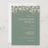 Invitation Fleur sauvage Sage Deco Bachelorette Week-end (Devant)