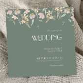 Invitation Fleur sauvage Sage Deco Carré Mariage