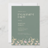 Invitation Fleur sauvage Sage Deco Mariage (Devant)