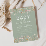 Invitation Fleur sauvage Sage Green Baby dans le Baby shower<br><div class="desc">Fêtez l'arrivée d'un nouveau lot de joie avec un beau baby shower thématique Baby in Bloom. Rejoignez-nous pour un après-midi rempli d'amour et de bonheur alors que nous honorons les futurs parents. L'invitation comporte une étonnante terre cuite - texte orange brûlé,  accentué par un éventail de fleurs sauvages dynamiques.</div>