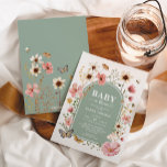 Invitation Fleur sauvage Sage Green Boho Baby dans la douche<br><div class="desc">Le design présente un étalage complexe de fleurs de boho,  soigneusement garnies dans des tons doux et muets. Chaque fleur délicate saisit l'essence de la beauté naturelle et de la tranquillité,  symbolisant l'amour et l'anticipation qui accompagnent l'accueil d'un petit précieux dans le monde.</div>