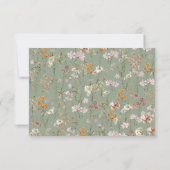 Invitation Fleur sauvage Sage Green Boho Garden Mariage RSVP (Dos)