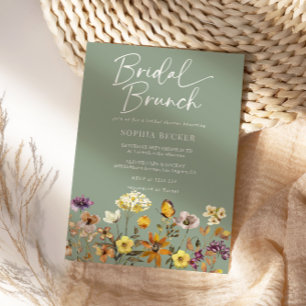 Invitation Fleur sauvage Sage Green Bridal Brunch