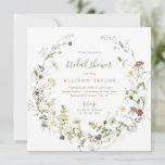 Invitation Fleur sauvage Sage Green Rustic Boho Fête des mari<br><div class="desc">Elégante délicate aquarelle fleur sauvage couronne les détails de votre événement. Palettes pastel de jaune tendre, blanc cassé, vert sauge, rose poussiéreux, rose roux, bordeaux, et verdure botanique, simple et romantique. Grandes invitations à la douche à nuptiale fleurie pour la fête rustique moderne, boho country garden party au printemps et...</div>