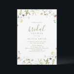 Invitation Fleur sauvage Sage Green Rustic Boho Fête des mari<br><div class="desc">Design élégant et délicat fleur sauvage aquarelle. Palettes pastel de jaune tendre, blanc cassé, vert sauge, rose poussiéreux, rose roux, bordeaux, et verdure botanique, simple et romantique. Grandes invitations à la douche à nuptiale fleurie pour la fête rustique moderne, boho country garden party au printemps et en été. Voir toutes...</div>