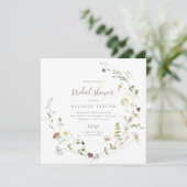 Invitation Fleur sauvage Sage Green Rustic Boho Fête des mari (Debout devant)