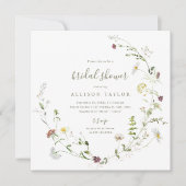 Invitation Fleur sauvage Sage Green Rustic Boho Fête des mari (Devant)