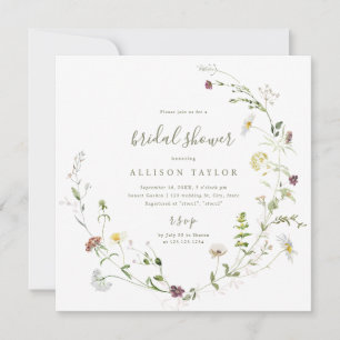 Invitation Fleur sauvage Sage Green Rustic Boho Fête des mari