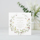 Invitation Fleur sauvage Sage Green Rustic Boho Mariage (Debout devant)