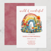 Invitation Fleur sauvage sauvage et impétueux Anniversaire ar (Devant / Derrière)