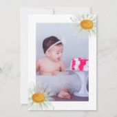 Invitation Fleur sauvage, sauvage et Onederful, fille 1er ann (Dos)