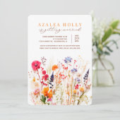 Invitation Fleur sauvage séchée à la douche nuptia (Debout devant)