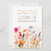 Invitation Fleur sauvage séchée à la douche nuptia (Devant)